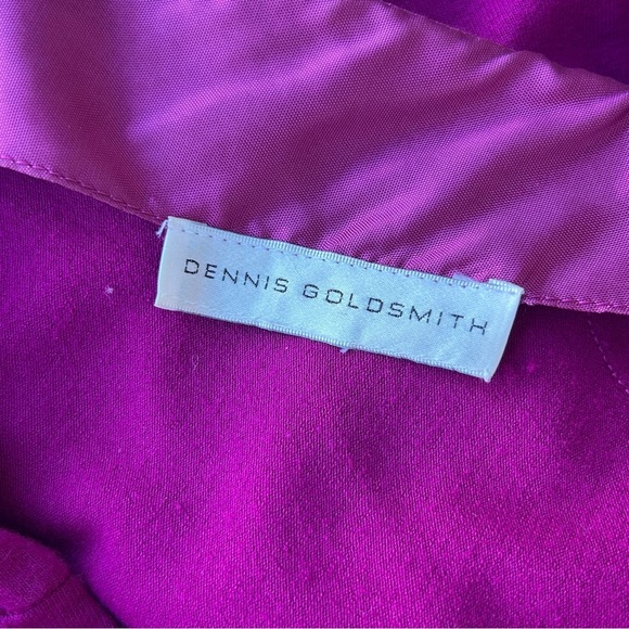 Vintage Dennis Goldsmith Magenta Knit Dress Long Sleeve Rhinestone USA Medium - Picture 9 of 11
